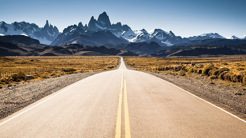 road with mountains landscape