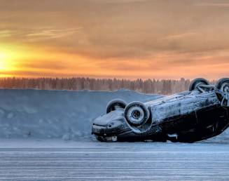 car crash on ice road