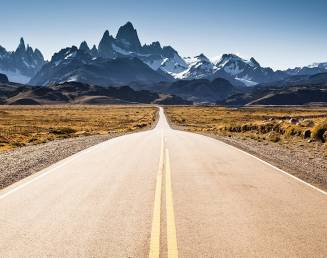 road with mountains landscape